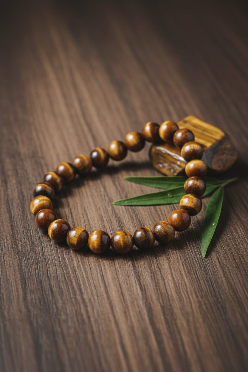 Natural Tiger's Eye Power Bead Bracelet 🌟🛡️